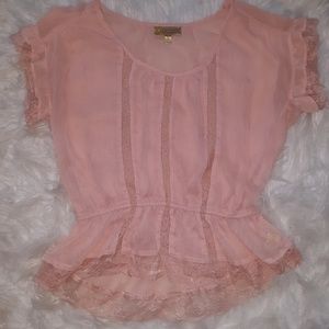 pink lace top